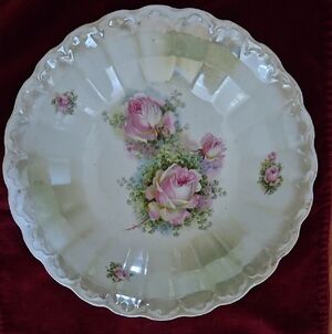 Vintage Floral Porcelain Serving Bowl